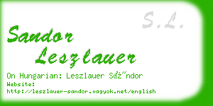 sandor leszlauer business card